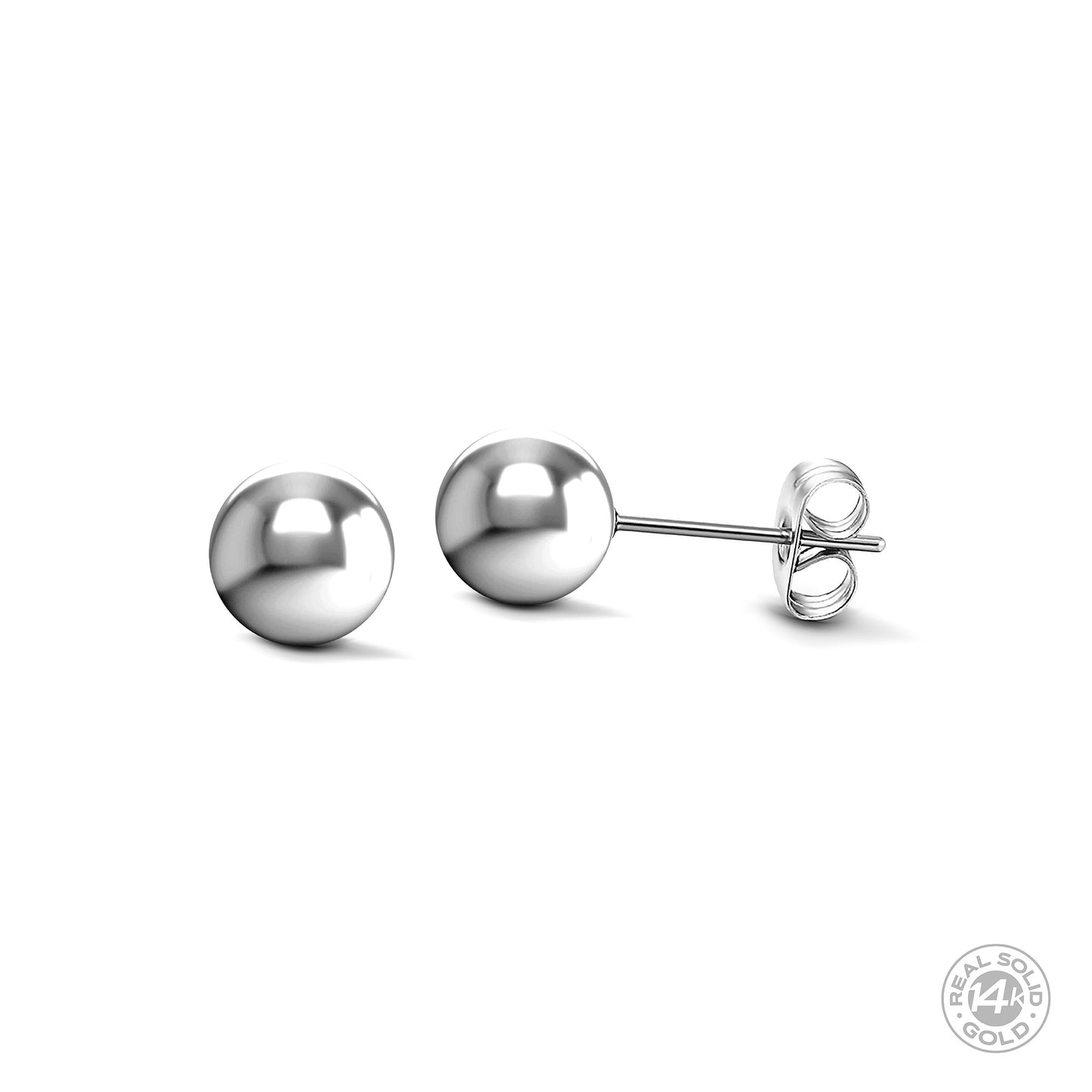 Ball Stud Earrings 14k - pick your size!