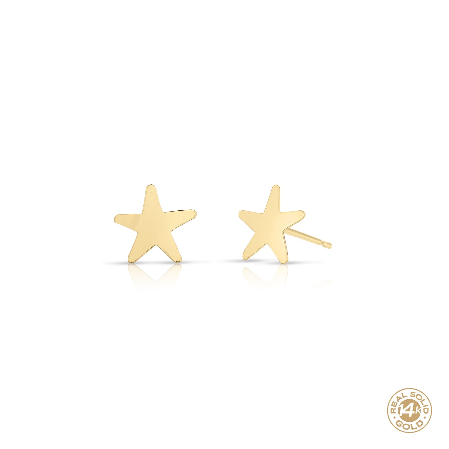 Tiny Star Earrings 14k