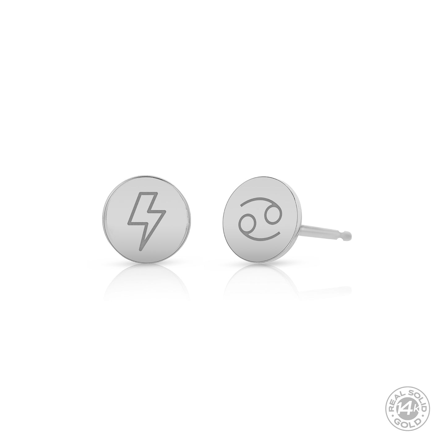 Personalized Mini Disc Earrings 14k with Custom Engravings