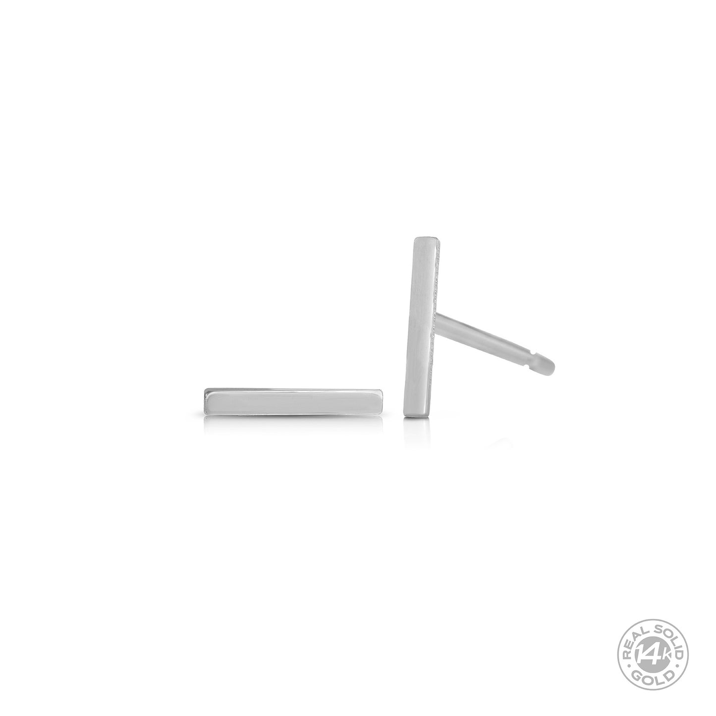 Linear Bar Stud Earrings 14k