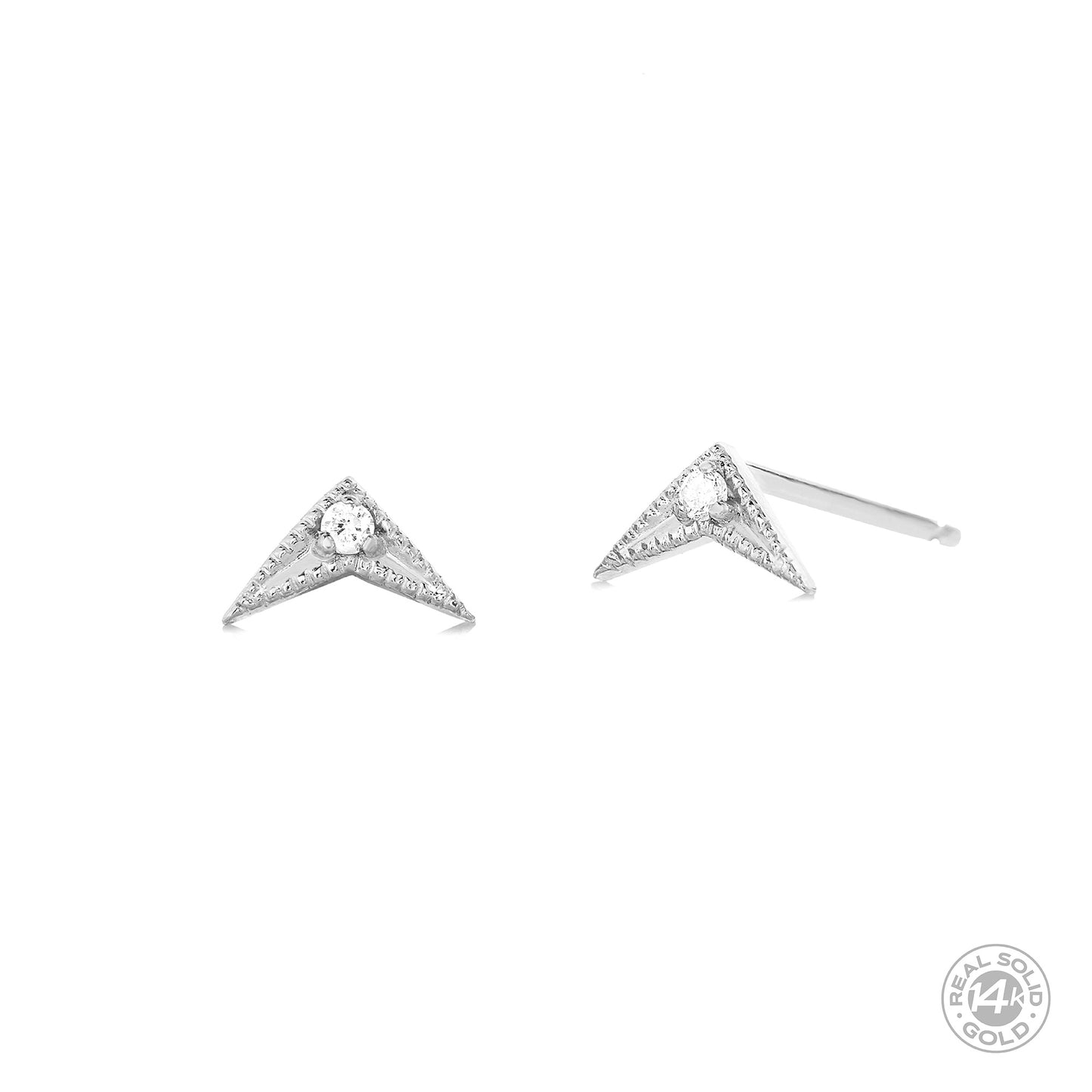 Diamond Arrow Earrings 14k