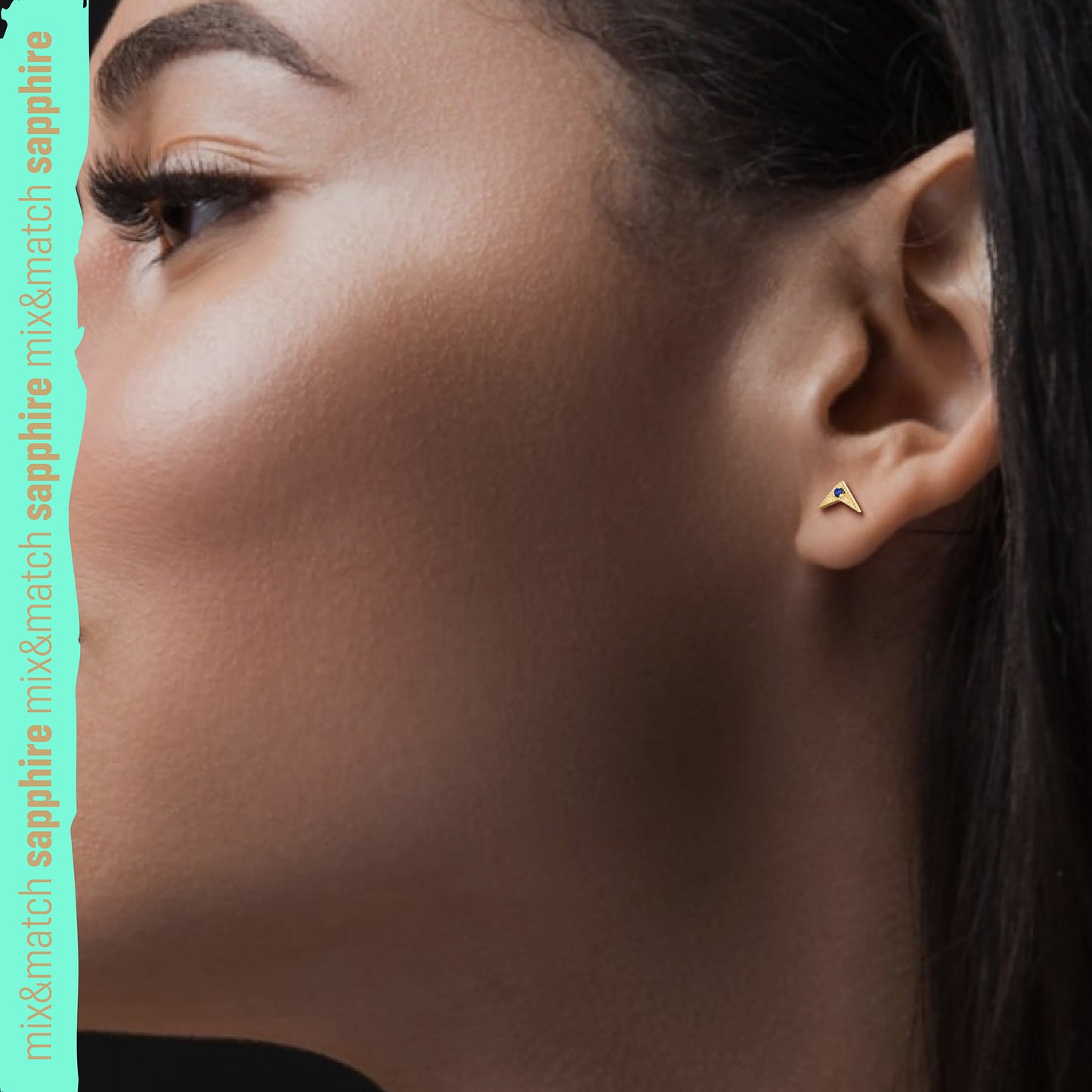Arrow Blue Sapphire Earrings 14k