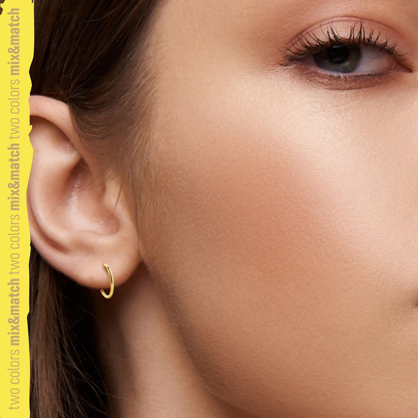 Tiny Hoop Earrings 14k Solid Gold