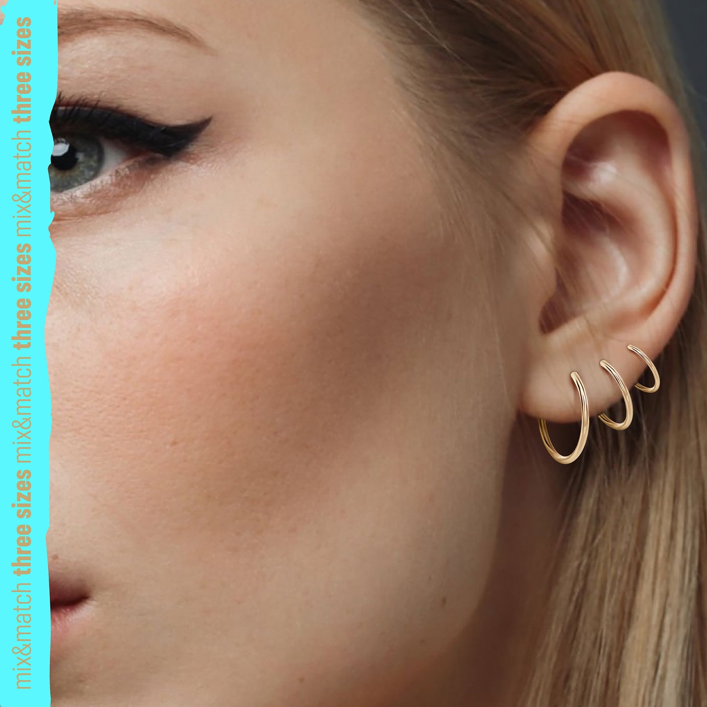 Hoop Earrings 14k Solid Gold S/M/L