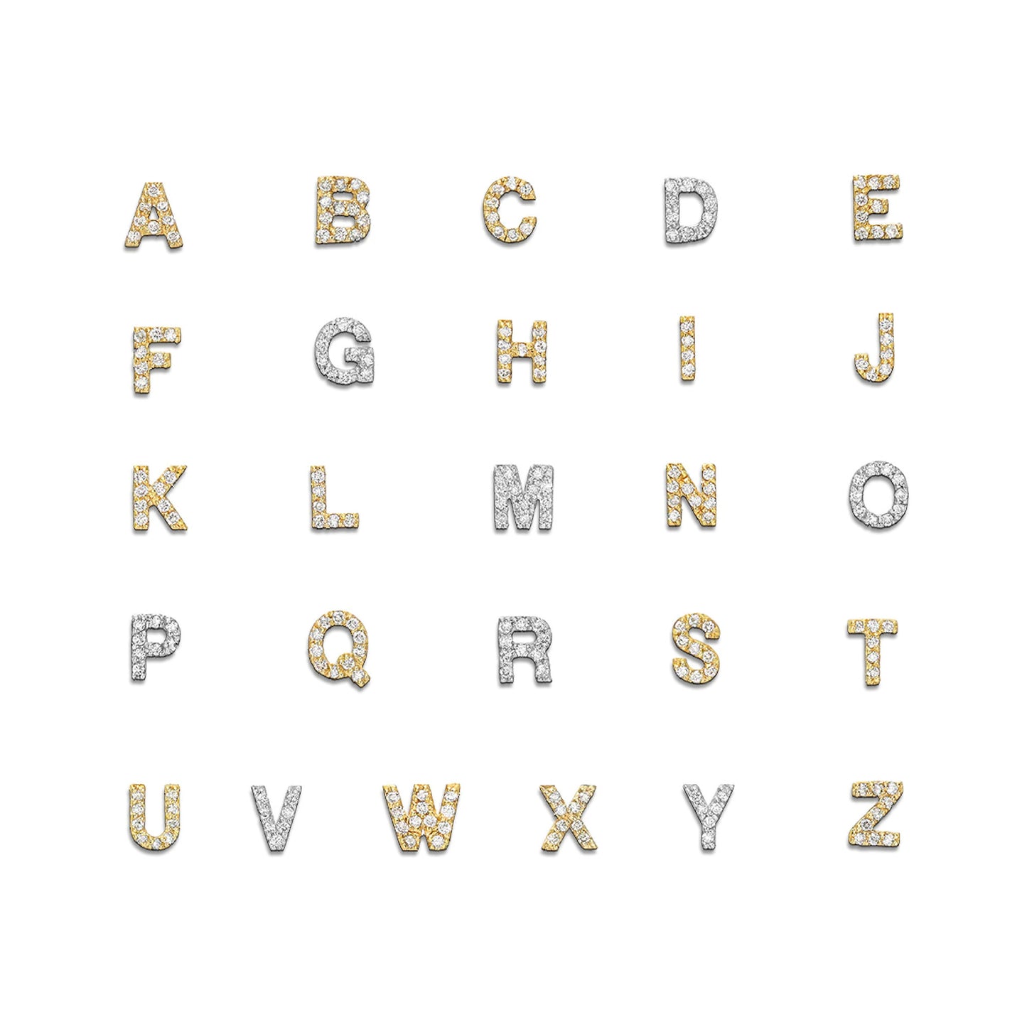Diamond Letter Initial Stud Earrings