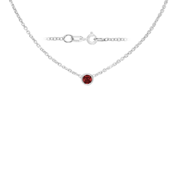 Ruby Solitaire Bezel Necklace