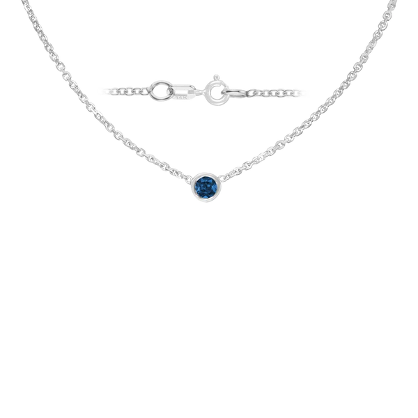 Blue Sapphire Bezel Necklace