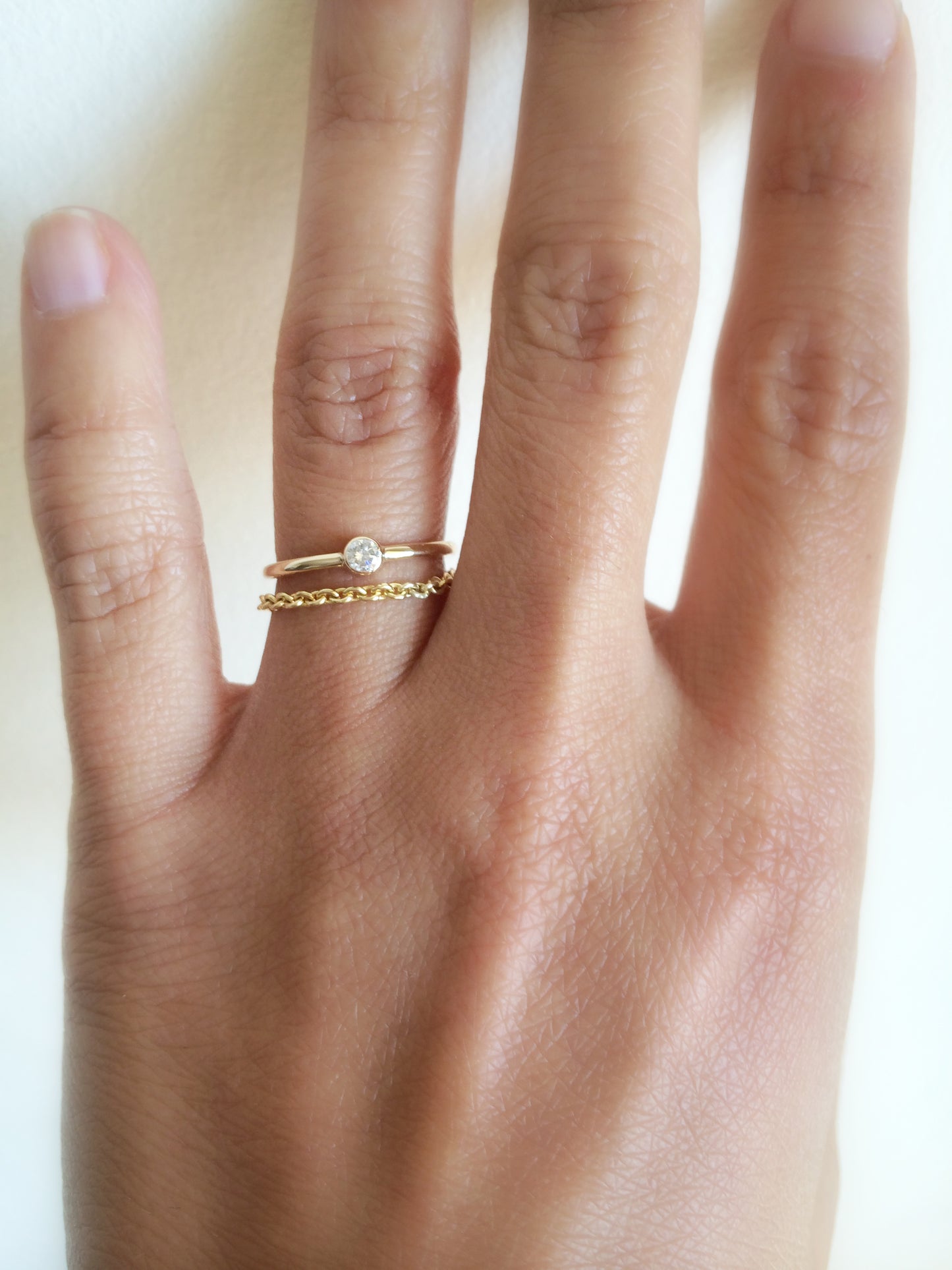 Skinny 2mm Chain Ring 14K