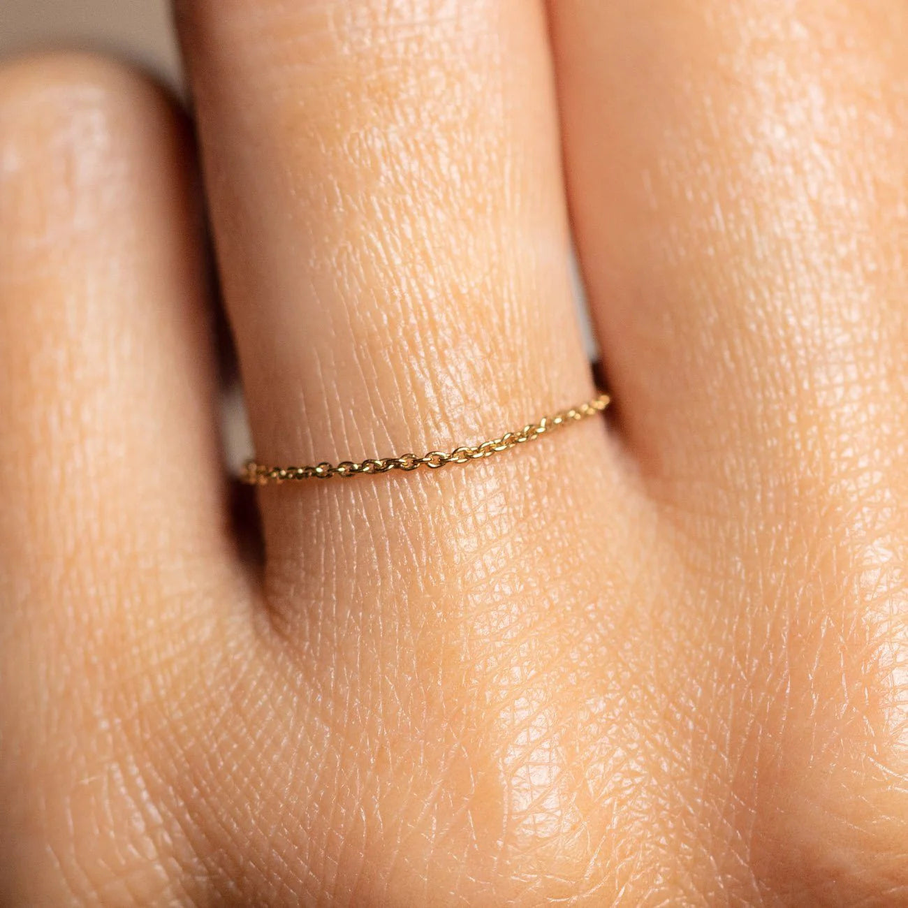 Ultra Thin Chain Ring 14K