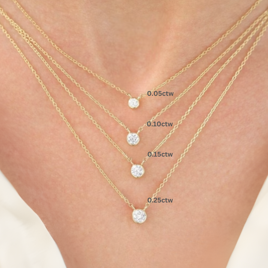 Diamond Solitaire Bezel Necklace