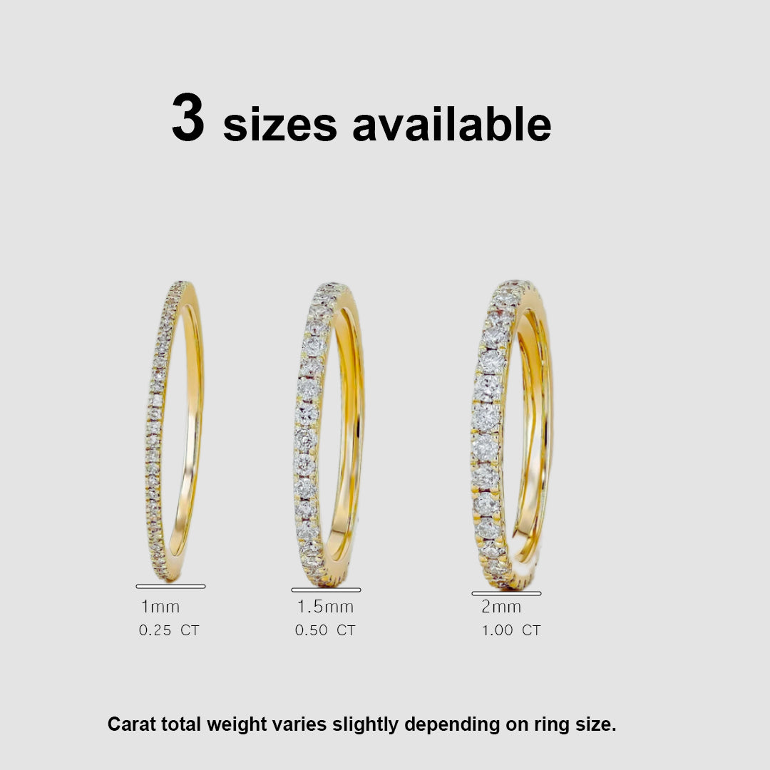 Micro Diamond Eternity Band 14K