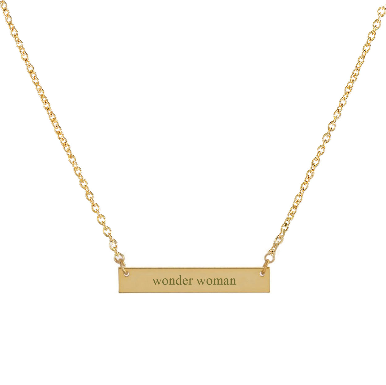 Wonder Woman Bar Necklace 14k