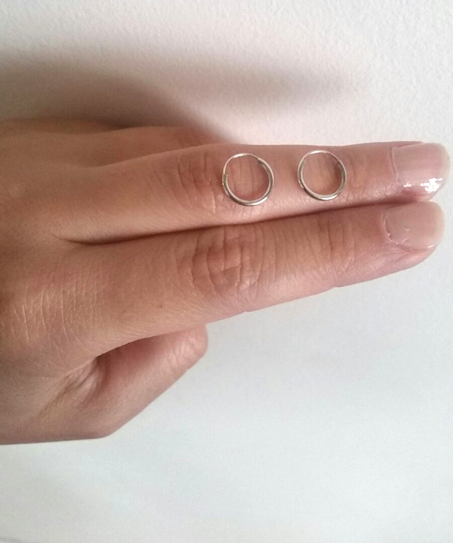 Tiny Hoop Earrings 14k Solid Gold