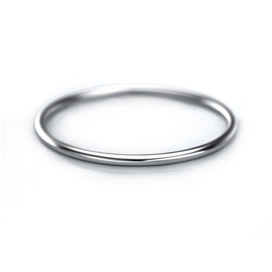 1mm Thin Gold Band - 14k White
