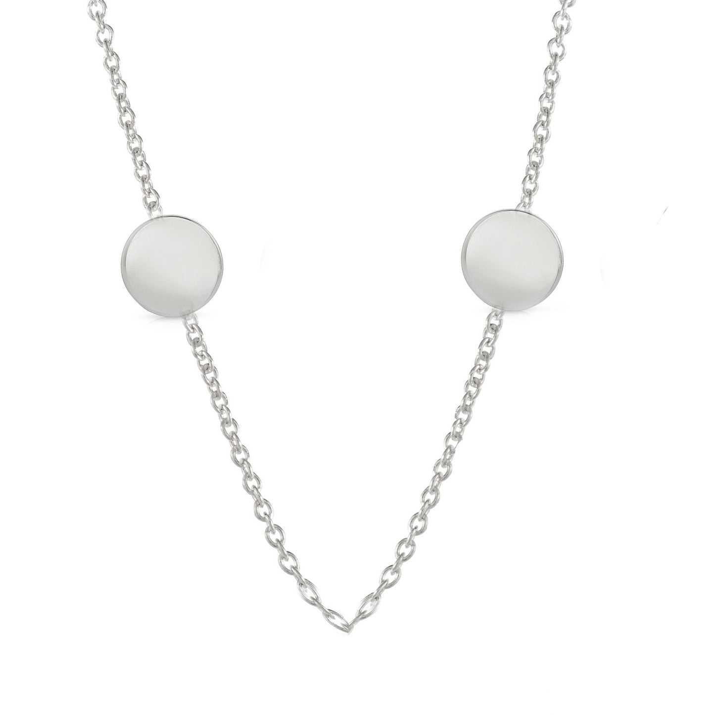 Personalized Mini Two-Disc Necklace 14k