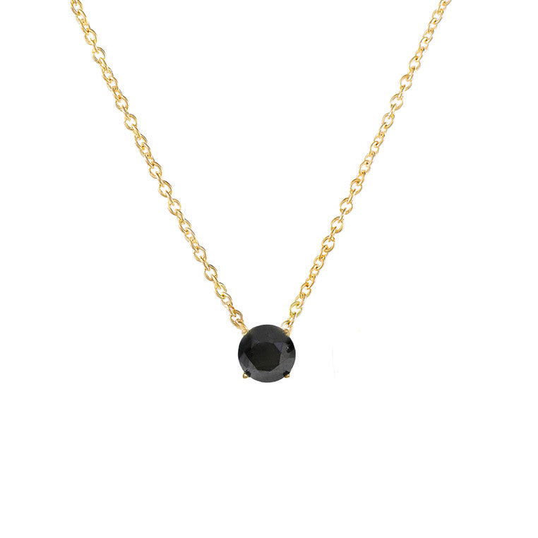 Black Diamond Solitaire Necklace