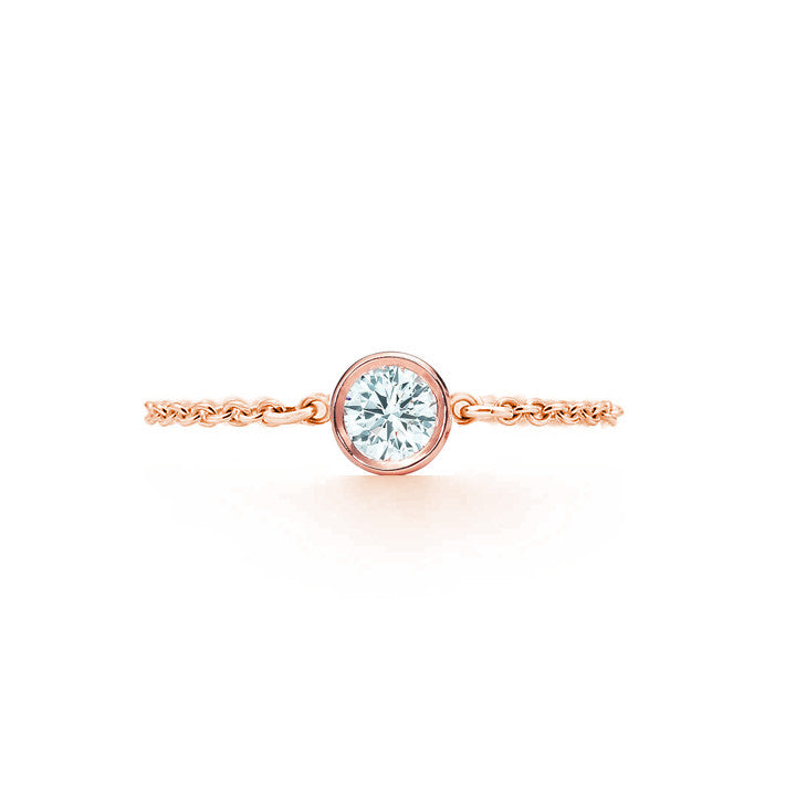 Chain ring Identity rose gold and diamond