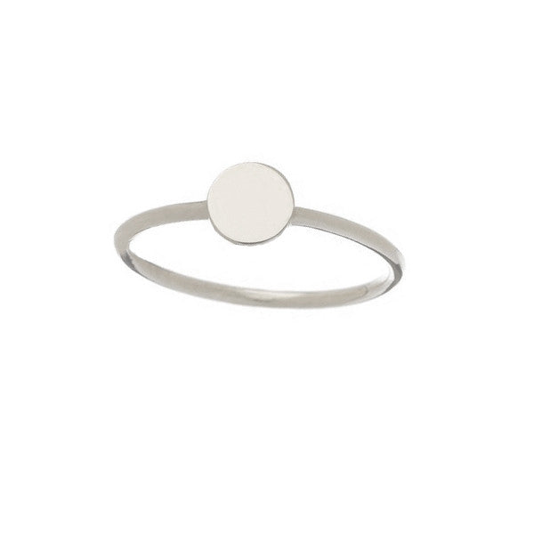 Engraved Disc Signet Ring 14k