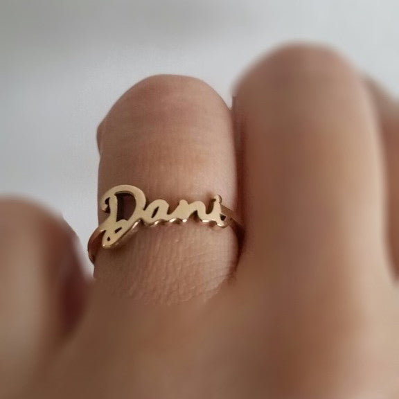 Freestyle Script Name Ring 14k