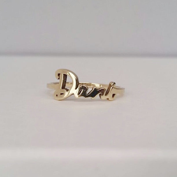 Freestyle Script Name Ring 14k