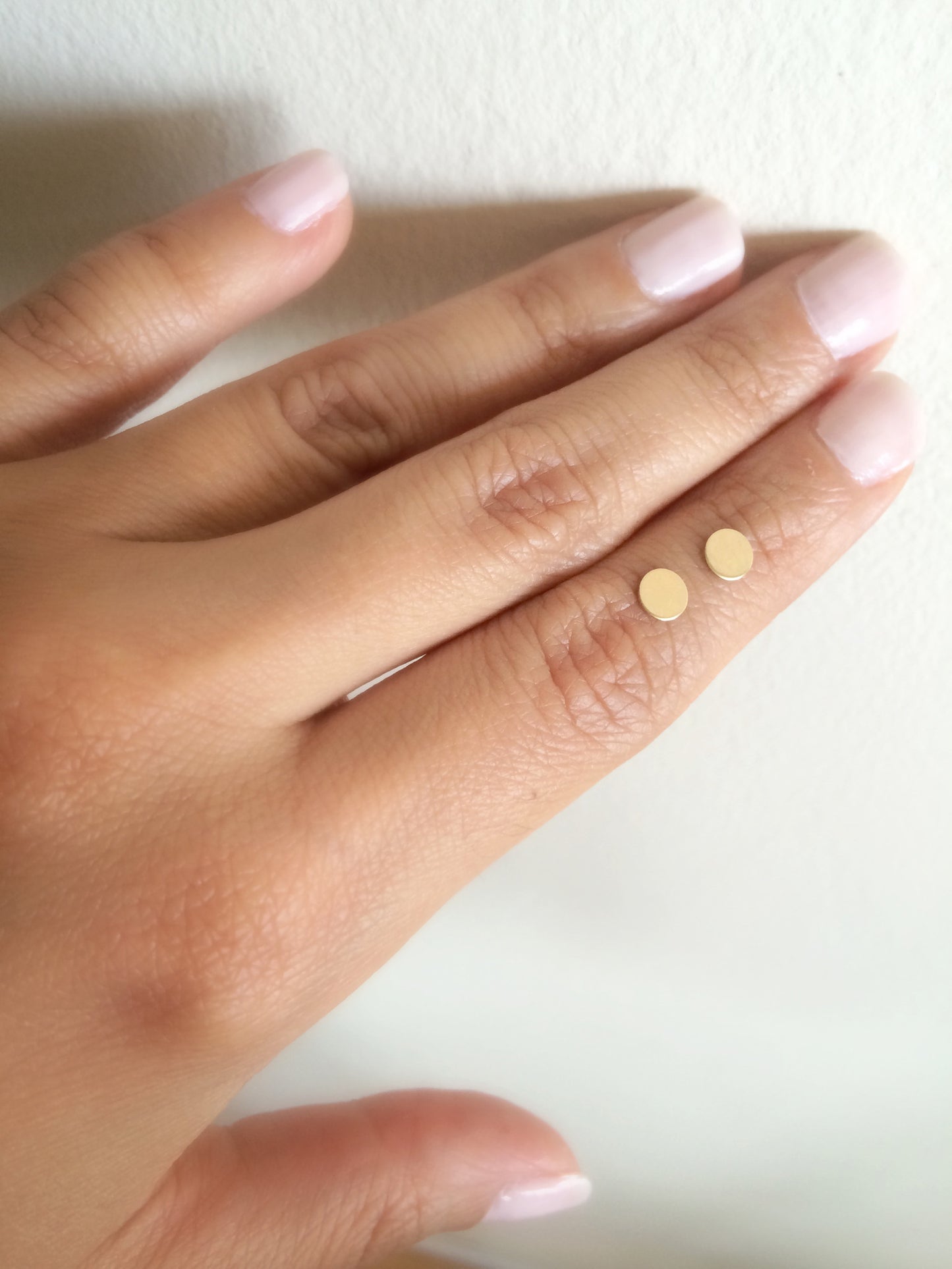 Mini Disc Earrings 14k - Engraving Optional