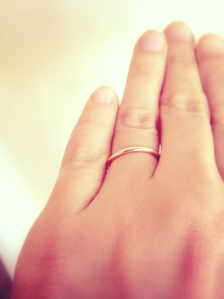 1.5mm Thin Gold Band - 14k Rose