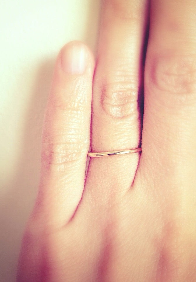 1.5mm Thin Gold Band - 14k Rose