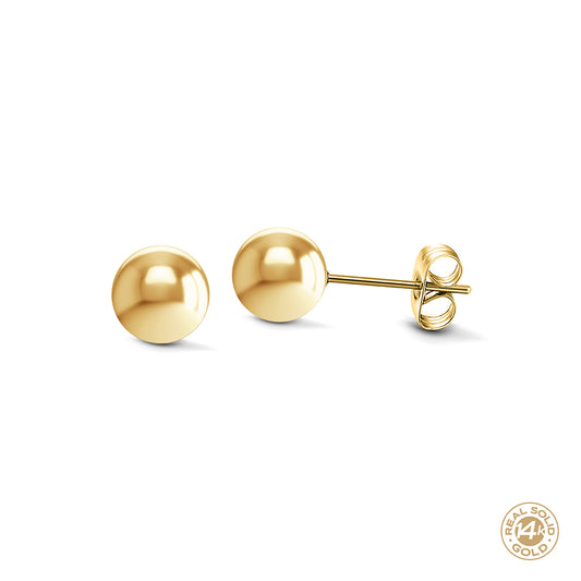 Ball Stud Earrings 14k - pick your size!