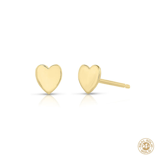 Tiny Heart Earrings 14k