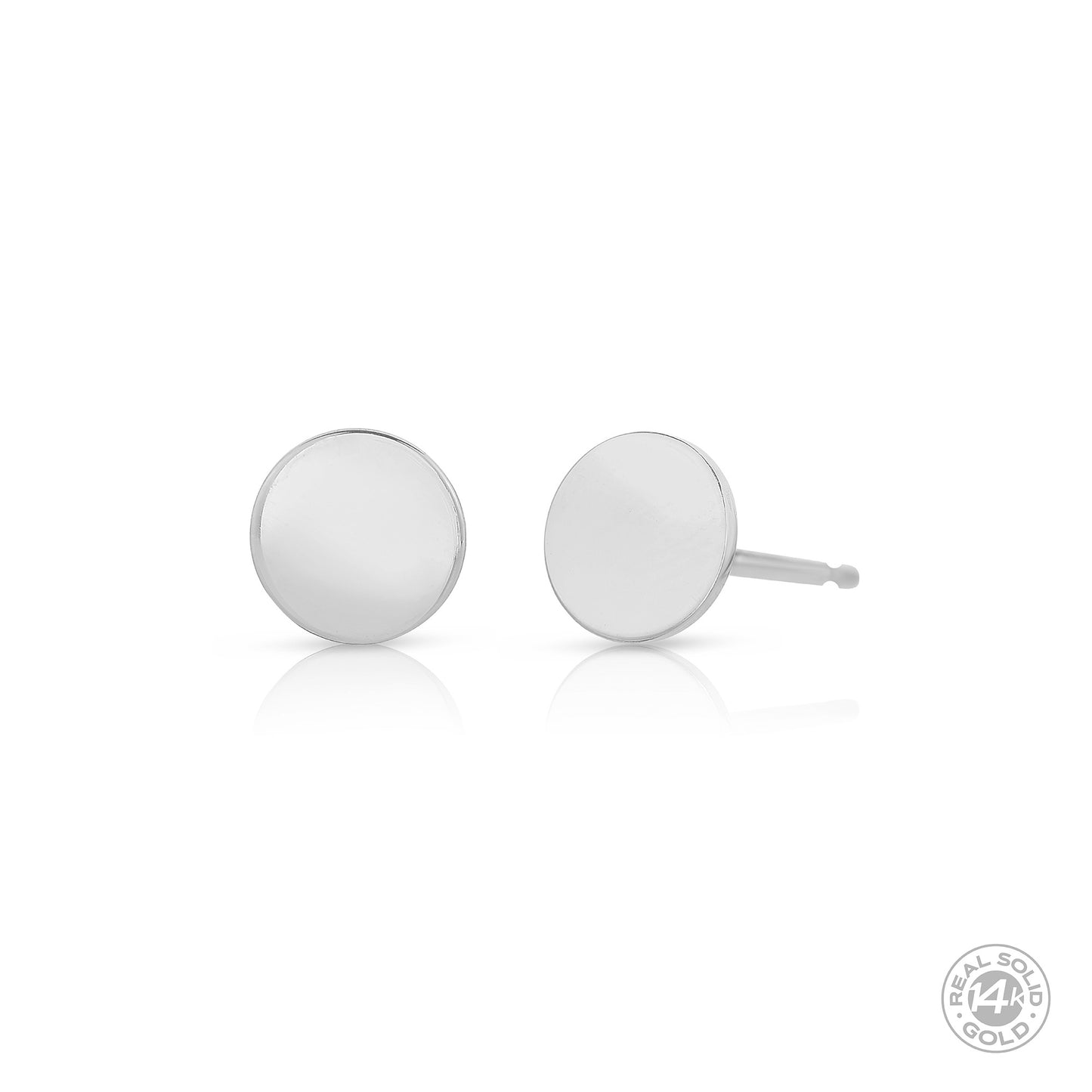 Mini Disc Earrings 14k - Engraving Optional
