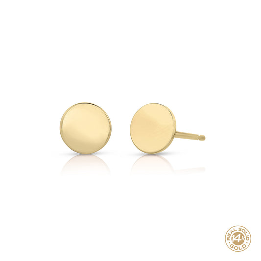 Mini Disc Earrings 14k - Engraving Optional