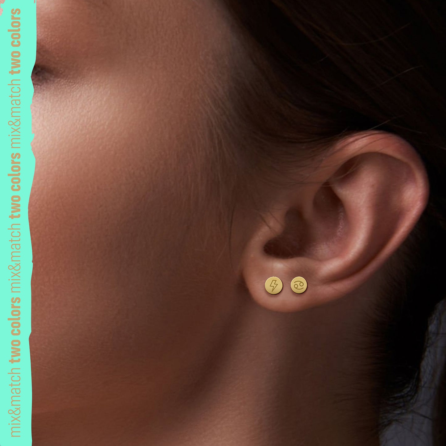 Personalized Mini Disc Earrings 14k with Custom Engravings