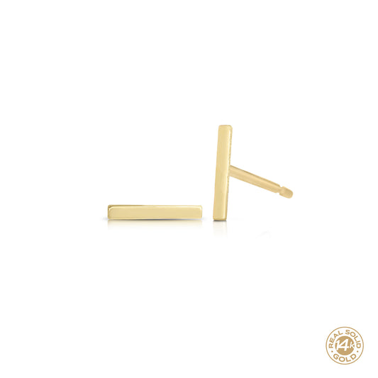 Linear Bar Stud Earrings 14k