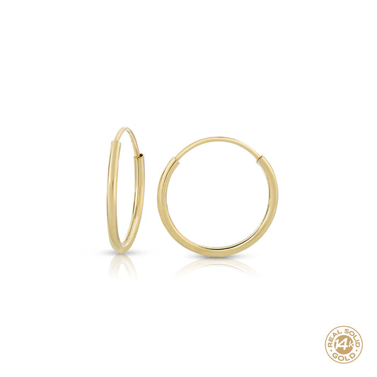 Tiny Hoop Earrings 14k Solid Gold