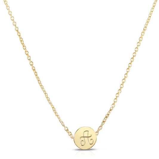 Personalized Mini Disc Necklace 14K