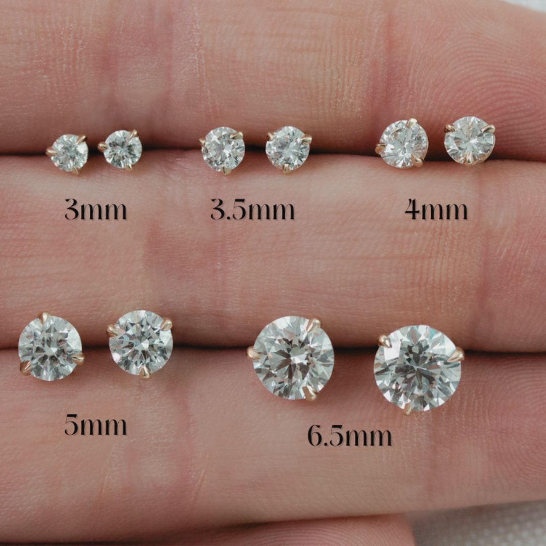 Sustainable Diamond Stud Earrings - pick your size!