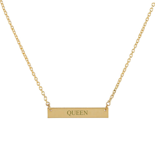 Queen Bar Necklace 14k
