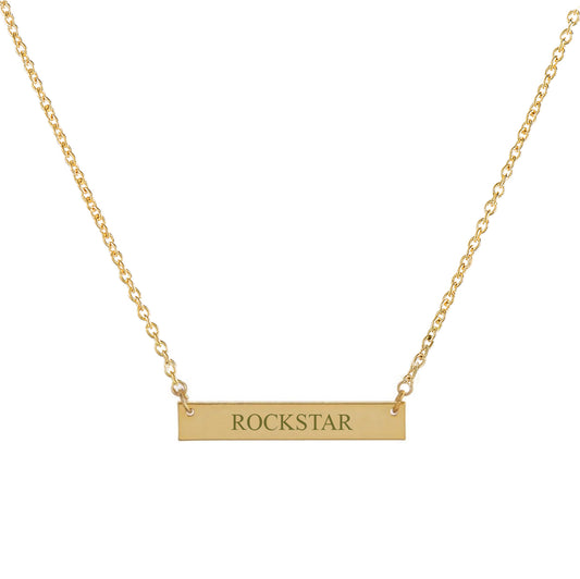 Rockstar Bar Necklace 14k