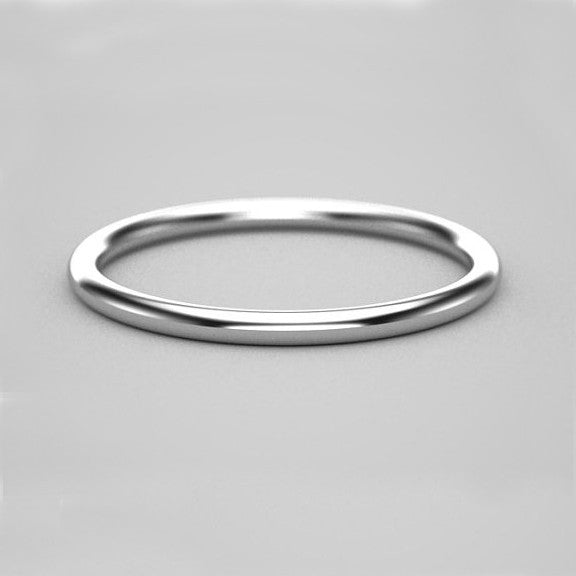 1.5mm Thin Gold Band - 14k White Gold