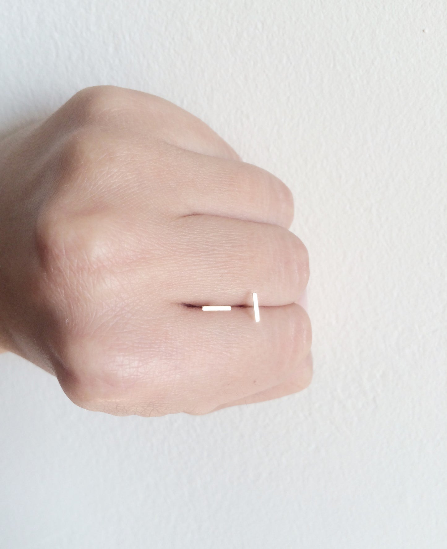 Linear Bar Stud Earrings 14k
