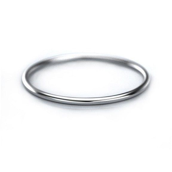 1mm Thin Gold Band - 14k White