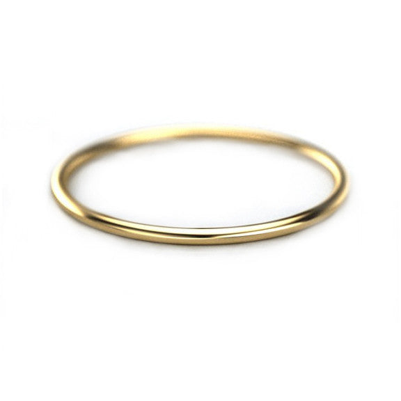 1mm Thin Gold Band - 14k Yellow Gold