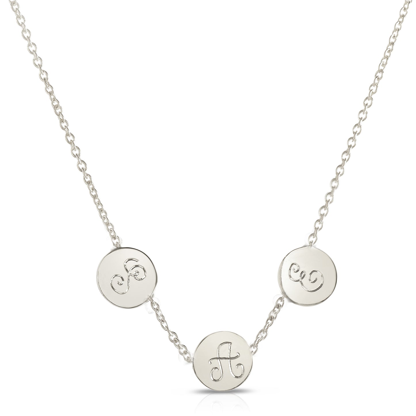 Personalized Trinity Disc Necklace 14K