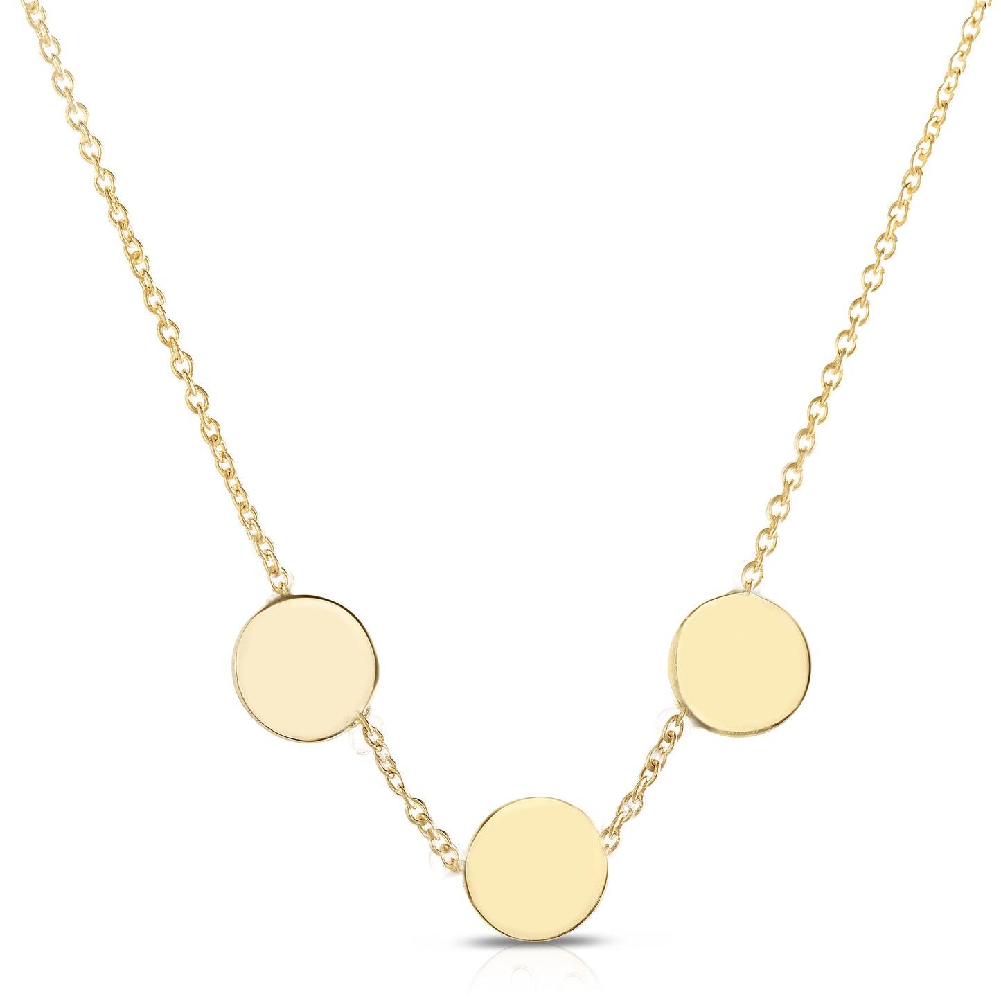 Personalized Trinity Disc Necklace 14K