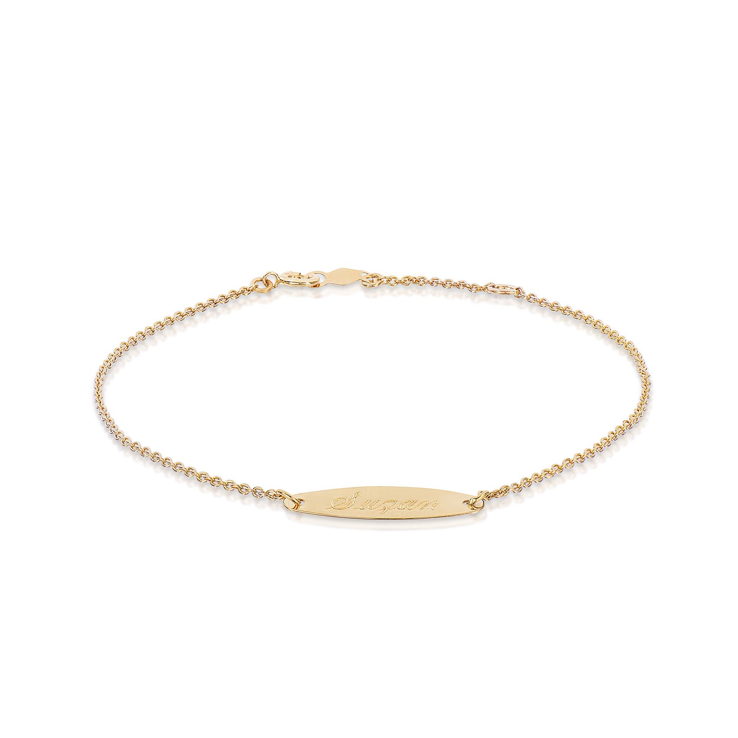 Engrave Anything Oval ID Bracelet 14k Gold