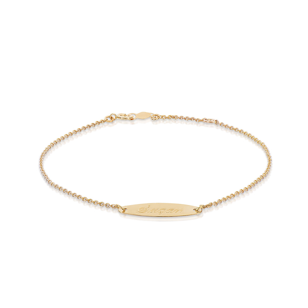 Oval ID Baby Bracelet 14k Gold