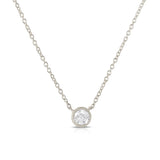 Diamond Solitaire Bezel Necklace .10 CT