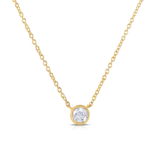 Diamond Solitaire Bezel Necklace