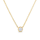Diamond Solitaire Bezel Necklace .10 CT