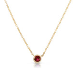 Ruby Solitaire Bezel Necklace